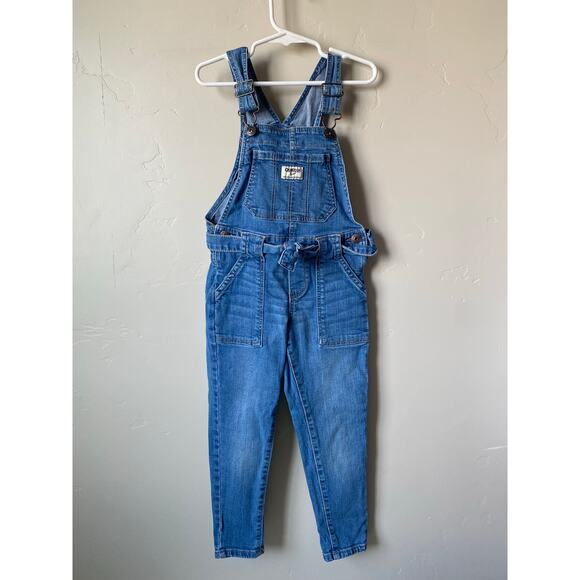 Oshkosh B'Gosh Blue Jean Denim Girls Overalls- Size 5 - Picture 1 of 6